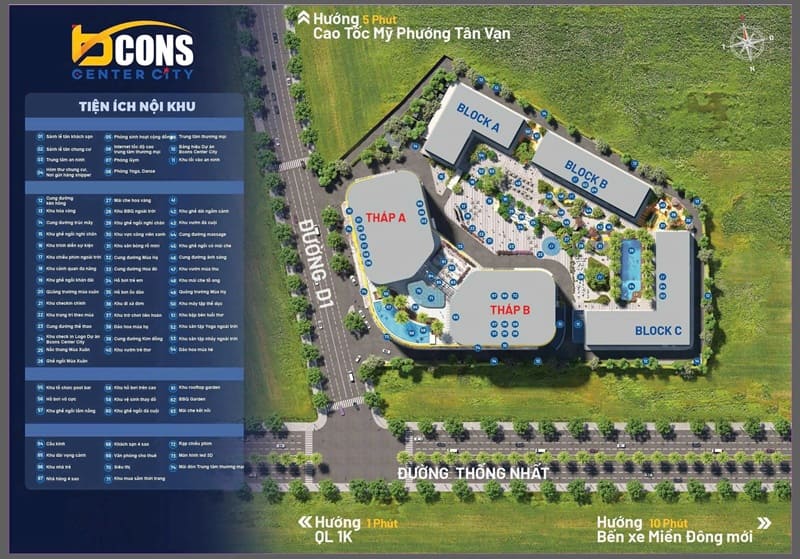 Mặt bằng tổng thể Bcons Center City 